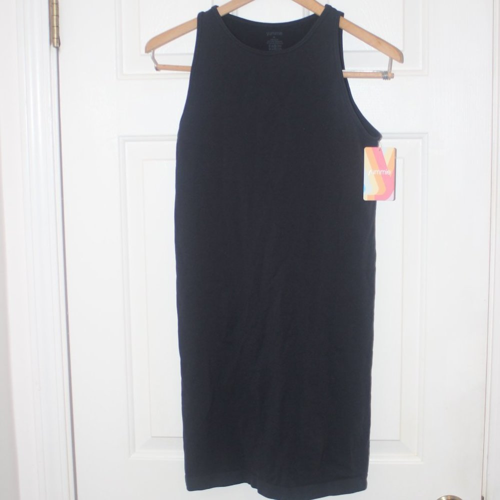 Yummie Lisbon Tank Dress in Black Small Stretchy Bodycon  NWT